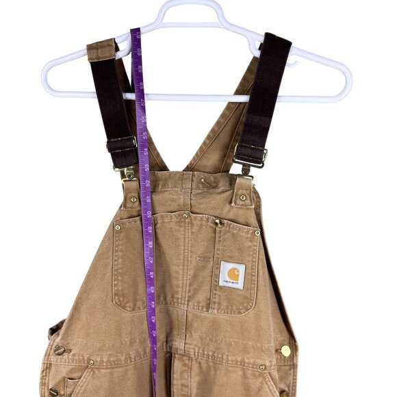 Carhartt 40x30 Canvas Duck Bib Overalls Insulated Double Knee Workwear USA Made - Picture 9 of 16